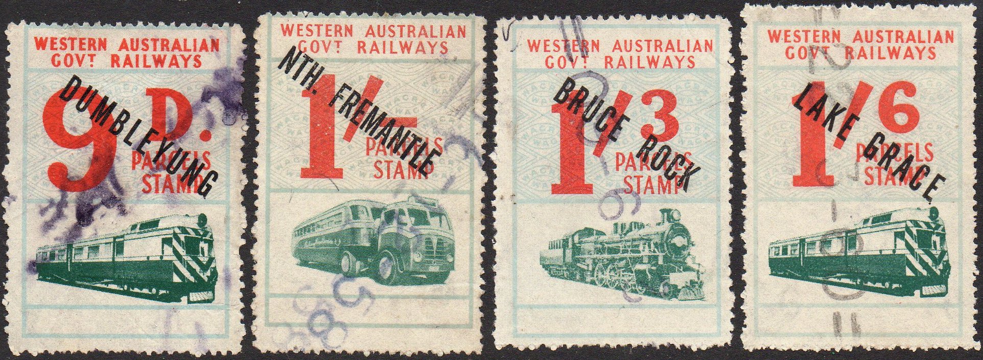 Third Issue of the Third Series Parcel Stamp Western Australia Railways